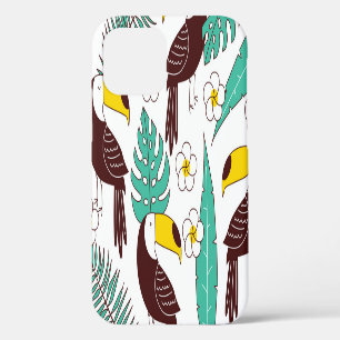 Toucan Orchid Vintage Palm Pattern iPhone 12 Case