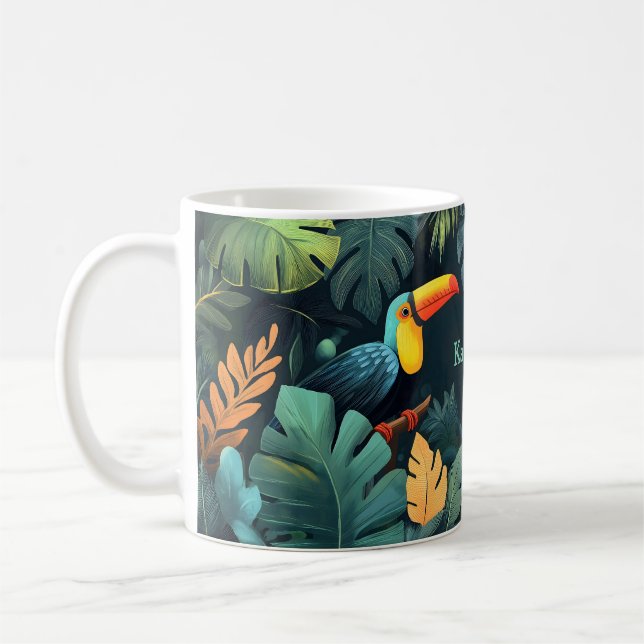  Toucan Paradise: Customizable Design Coffee Mug (Left)