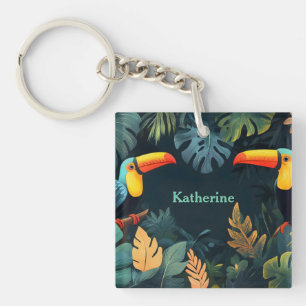 Toucan Paradise: Customizable Design Key Ring