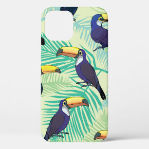 toucan pattern, vintage, illustration iPhone 12 case