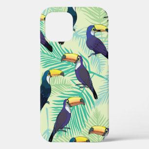 toucan pattern, vintage, illustration iPhone 12 case