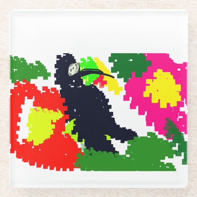 Toucan Summer  Glass Coaster (Front)