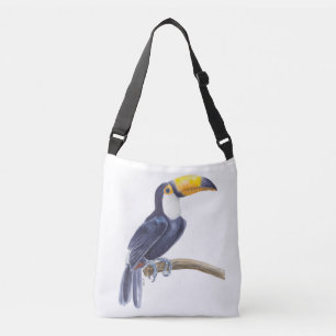 Toucan, tropical bird crossbody bag