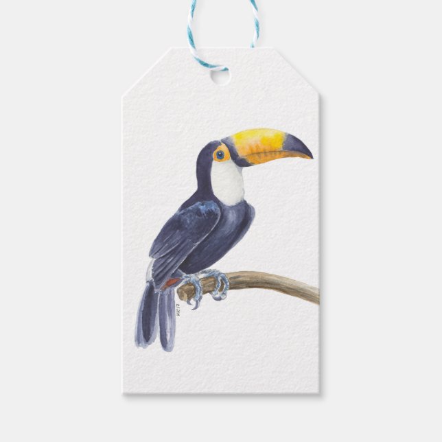 Toucan, tropical bird gift tags (Front)