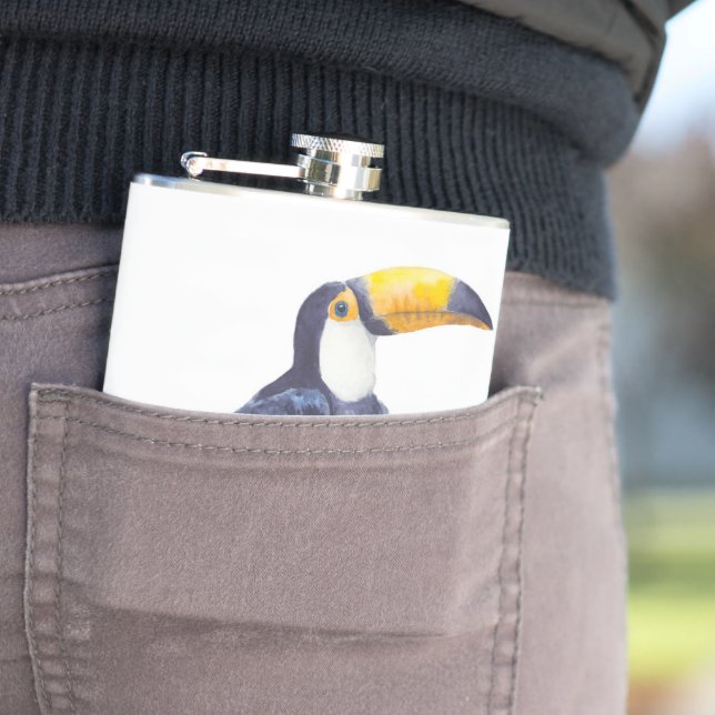 Toucan, tropical bird hip flask (In Situ)