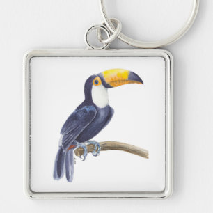 Toucan, tropical bird key ring
