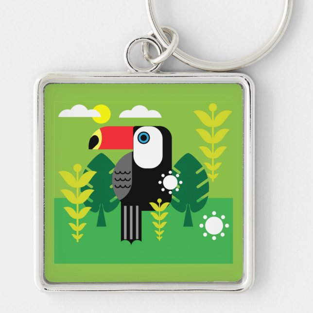 Toucan Tropical Bird Key Ring (Front)