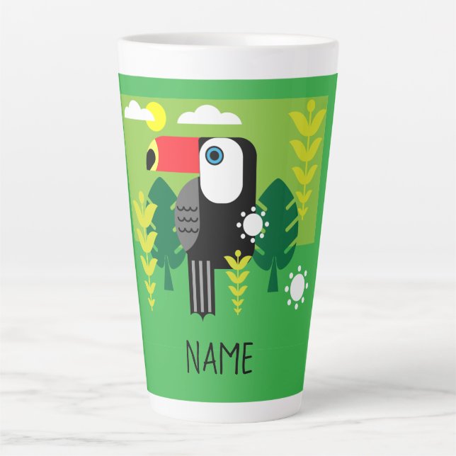 Toucan Tropical Bird Latte Mug (Front)