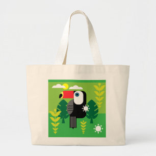 Toucan Tropical Bird Lovers  Large Tote Bag