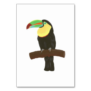 Toucan Tropical Bird Reading Flashcards for adults Table Number