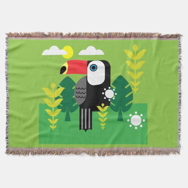 Toucan Tropical Bird Throw Blanket (Front)