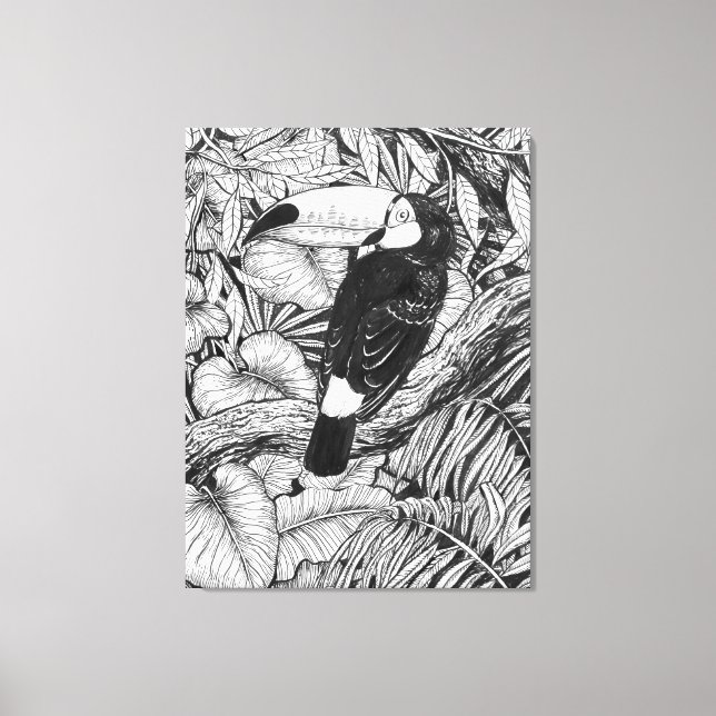 Toucan tropical garden canvas print (Front)