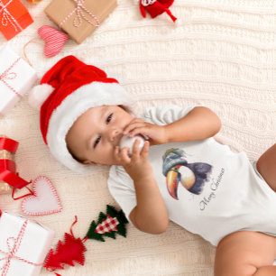 Toucan Winter Vibes, custom Baby Bodysuit
