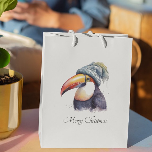 Toucan Winter Vibes, custom Large Gift Bag (Creator Uploaded)