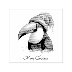 Toucan Winter Vibes, custom Self-inking Stamp