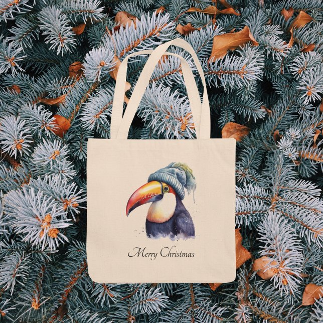 Toucan Winter Vibes, custom Tote Bag (Creator Uploaded)