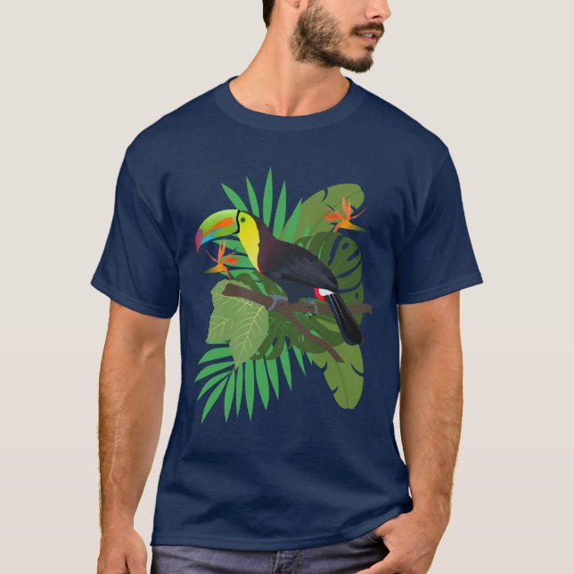 Toucan with leaves T-Shirt (Front)