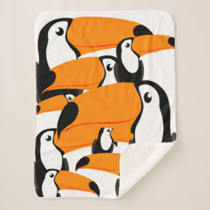 Toucans beaks Toucan Bird Rainforest Animal  Sherpa Blanket