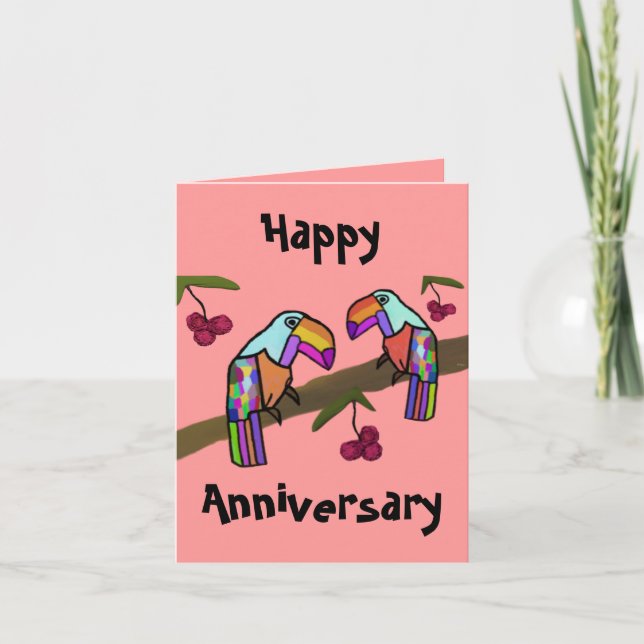 Toucans Happy Anniversary Card (Front)