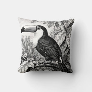 Toucans Jungle Foliage Engraving Cushion