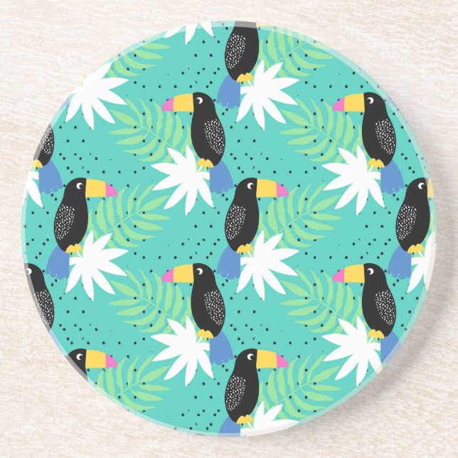 Toucans On Teal Coaster (Front)