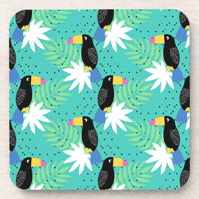 Toucans On Teal Coaster (Front)
