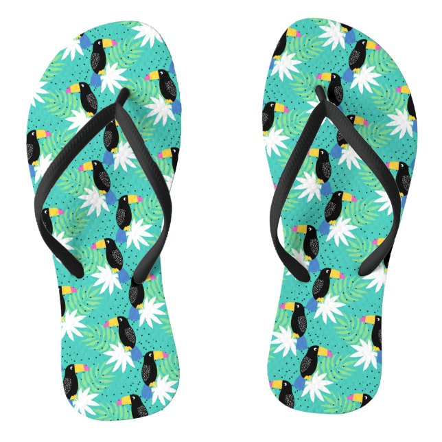 Toucans On Teal Jandals (Footbed)