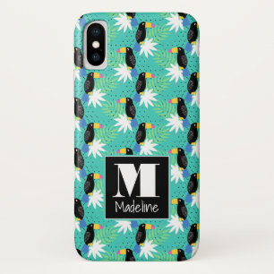 Toucans On Teal   Monogram Case-Mate iPhone Case
