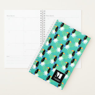 Toucans On Teal Monogram Planner
