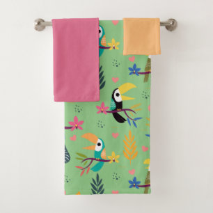 Toucans & Parrotts Bath Towel Set
