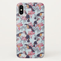 Toucans With Exotic Flowers