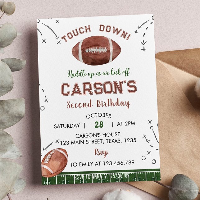 Touch Down Football Boy Birthday Invitation (Creator Uploaded)