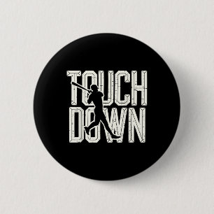 Touch Down Funny Baseball Player Kids Boys Women M 6 Cm Round Badge