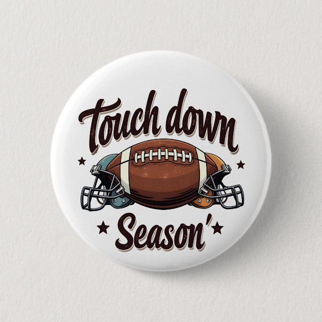 Touch Down Season Fantasy Football Rugby Gift  6 Cm Round Badge (Front)