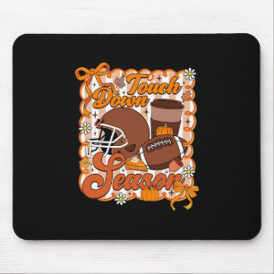 Touch Down Season Footll Autumn Pumpkin Coffee Lat Mouse Pad