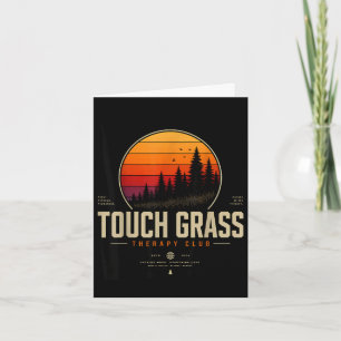 Touch grass therapy club retro nature streetwear  card