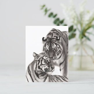 Touch - Hand-Painted Original Tiger Artwork Postcard