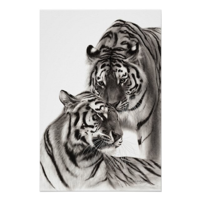Touch - Hand-Painted Original Tiger Artwork  Poster (Front)