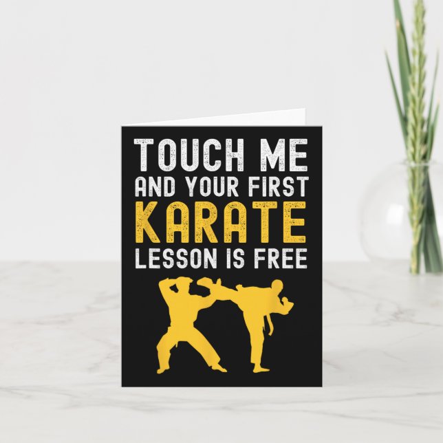 Touch Me And Your First Karate Lesson Is Free Funn Card (Front)