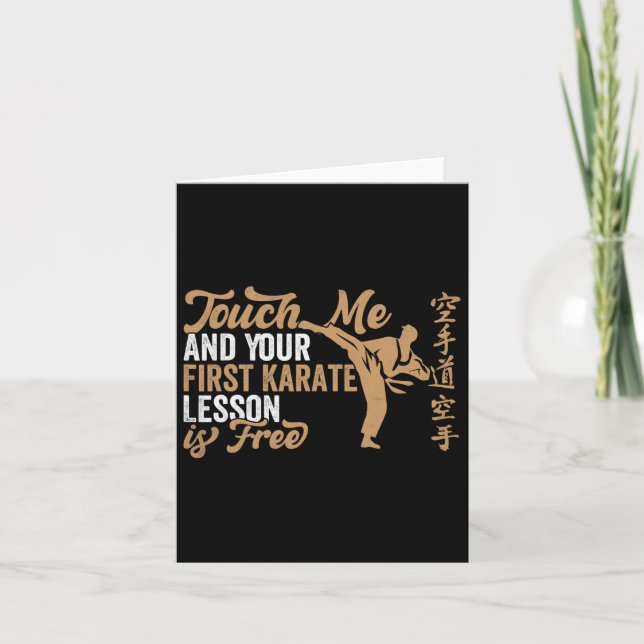 Touch Me And Your First Karate Lesson Is Free Funn Card (Front)