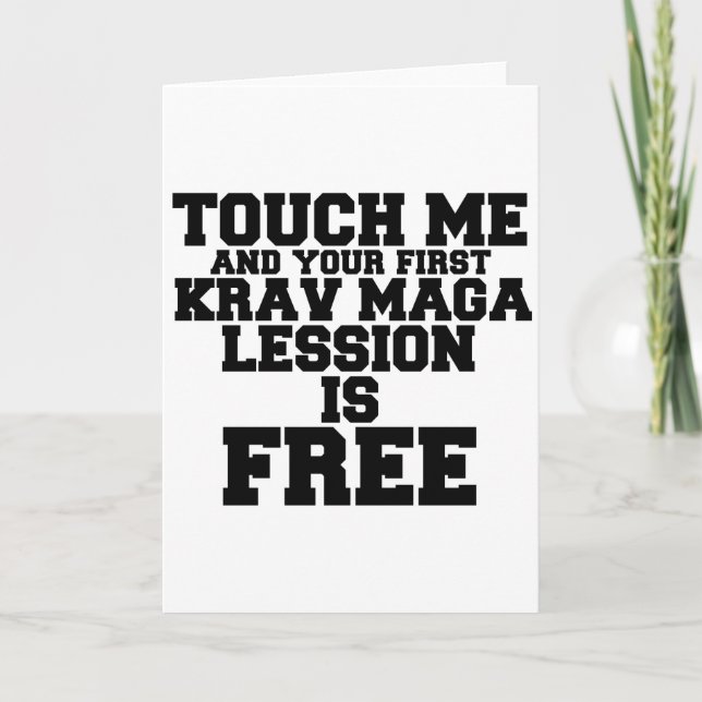 TOUCH ME AND YOUR FIRST KRAV-MAGA LESSION IS FREE CARD (Front)