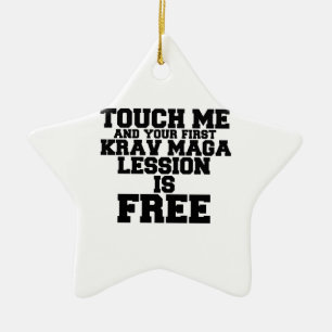 TOUCH ME AND YOUR FIRST KRAV-MAGA LESSION IS FREE CERAMIC TREE DECORATION
