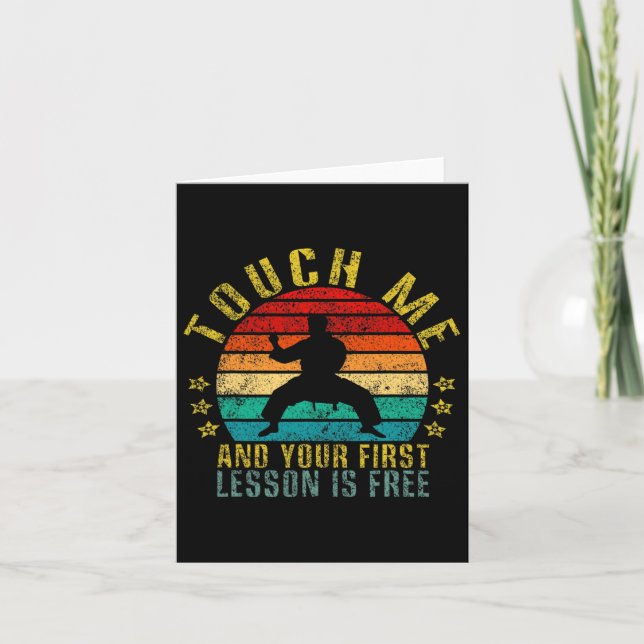 Touch Me And Your First Lesson Is Free Funny Retro Card (Front)