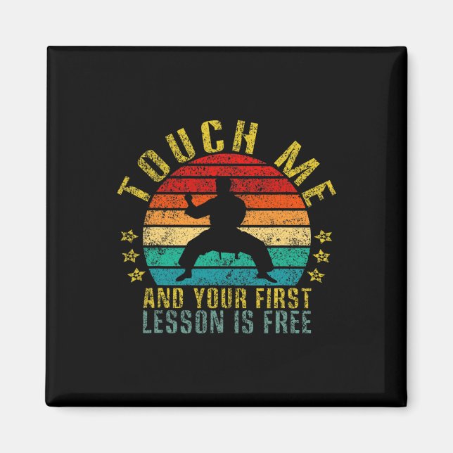 Touch Me And Your First Lesson Is Free Funny Retro Magnet (Front)