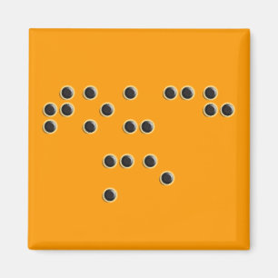 Touch Me (Braille) Square Magnet