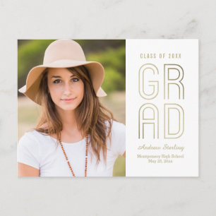 Touch of Class Graduation Announcement Postcard