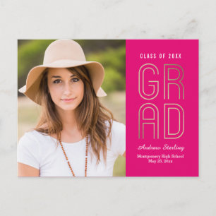 Touch of Class Graduation Announcement Postcard