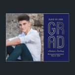 Touch of Class Graduation Announcement Postcard<br><div class="desc">Modern and stylish graduation announcement/invitation from Berry Berry Sweet Designs. Visit our design showroom at www.berryberrysweet.com for stylish stationery designs and personalised gifts!</div>