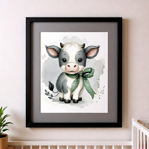 Touch of Colour Nursery Farm Animals Cow Poster