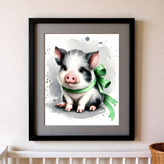 Touch of Colour Nursery Farm Animals Pig Poster